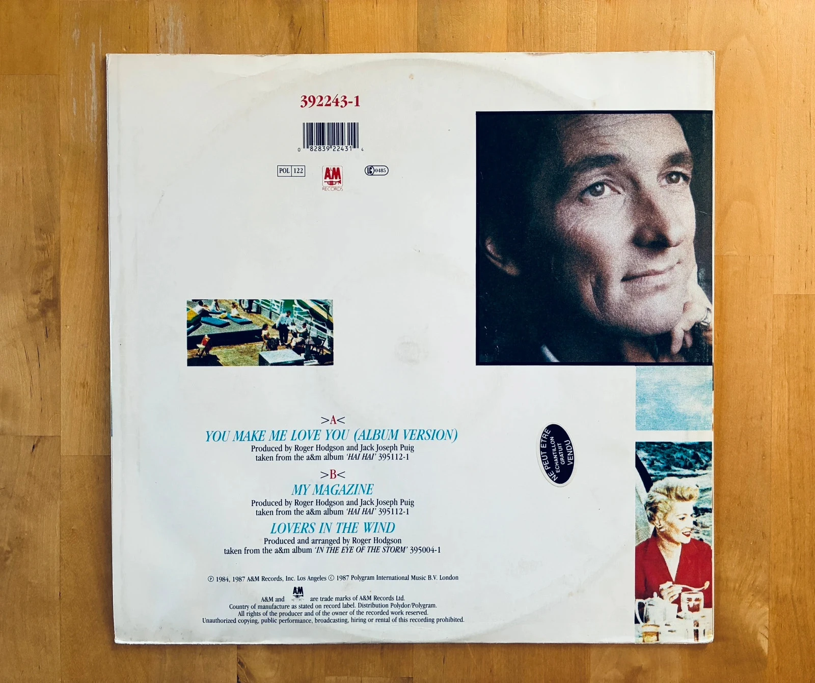 Disco de vinilo maxi 45T Roger Hodgson You make me love you. – photo 2